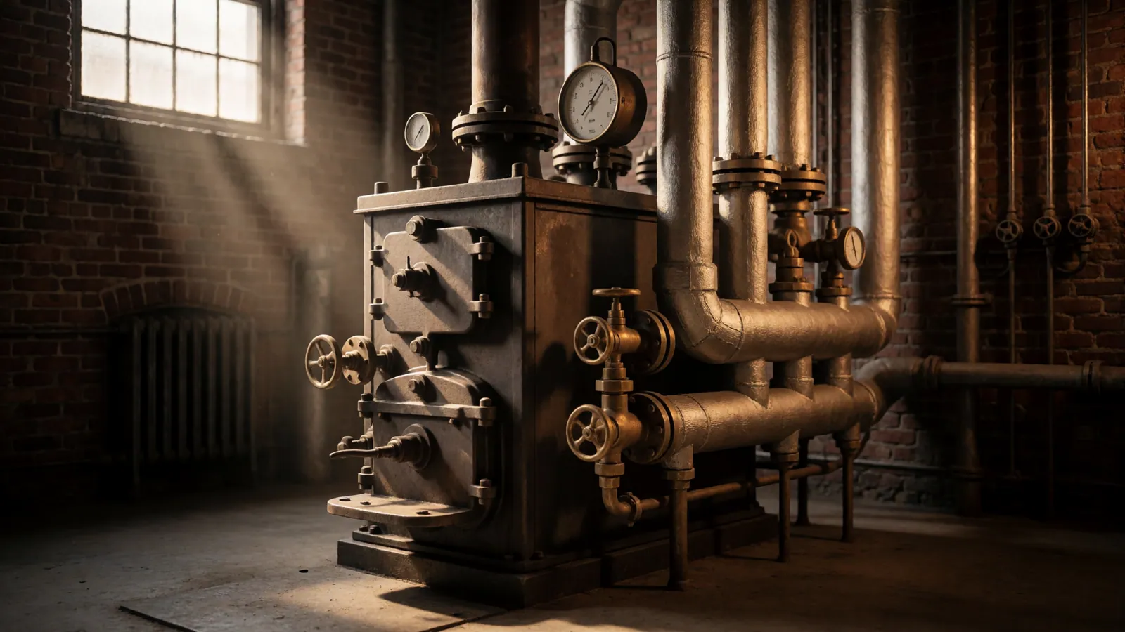 A well-kept steam boiler in a Woodside basement